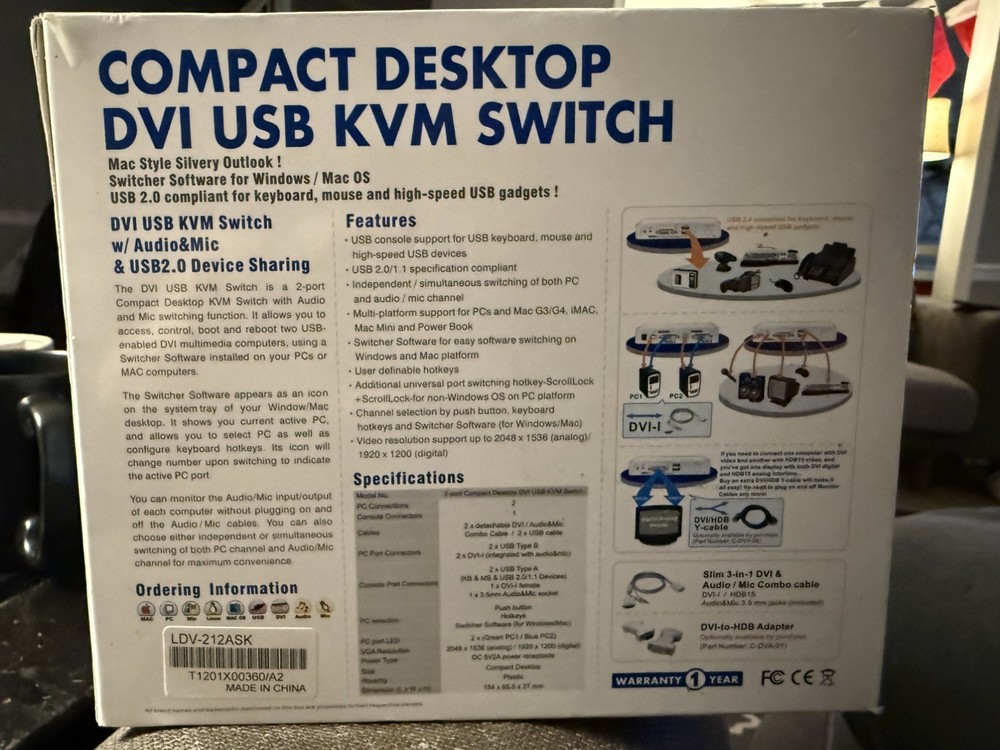 Broadtech Linkskey (LDV-212ASK) 2-Ports External KVM / audio / USB switch