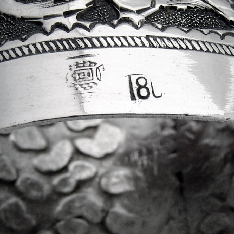 Large Ornate Scroll Napkin Ring 800 Standard Silver