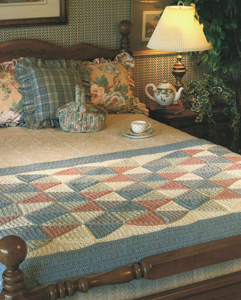 BEAUTIFUL Pyramids Throw Afghan/Crochet Pattern INSTRUCTIONS ONLY