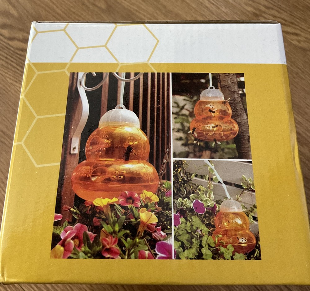 2 wasp reusable traps clear orange USED