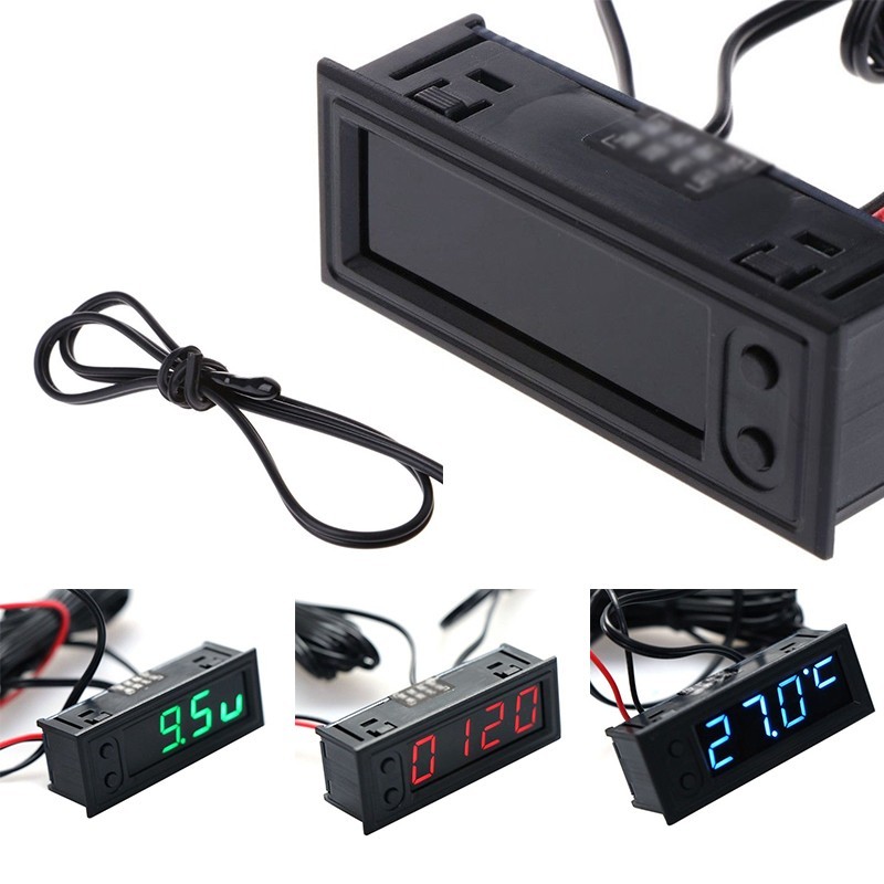 Battery Car Clock Voltage Monito Multifunction Temperature Automatic -35 ~ 120