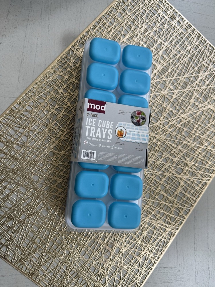Ice Cube Tray Silicone 2 Pack In Blue Color
