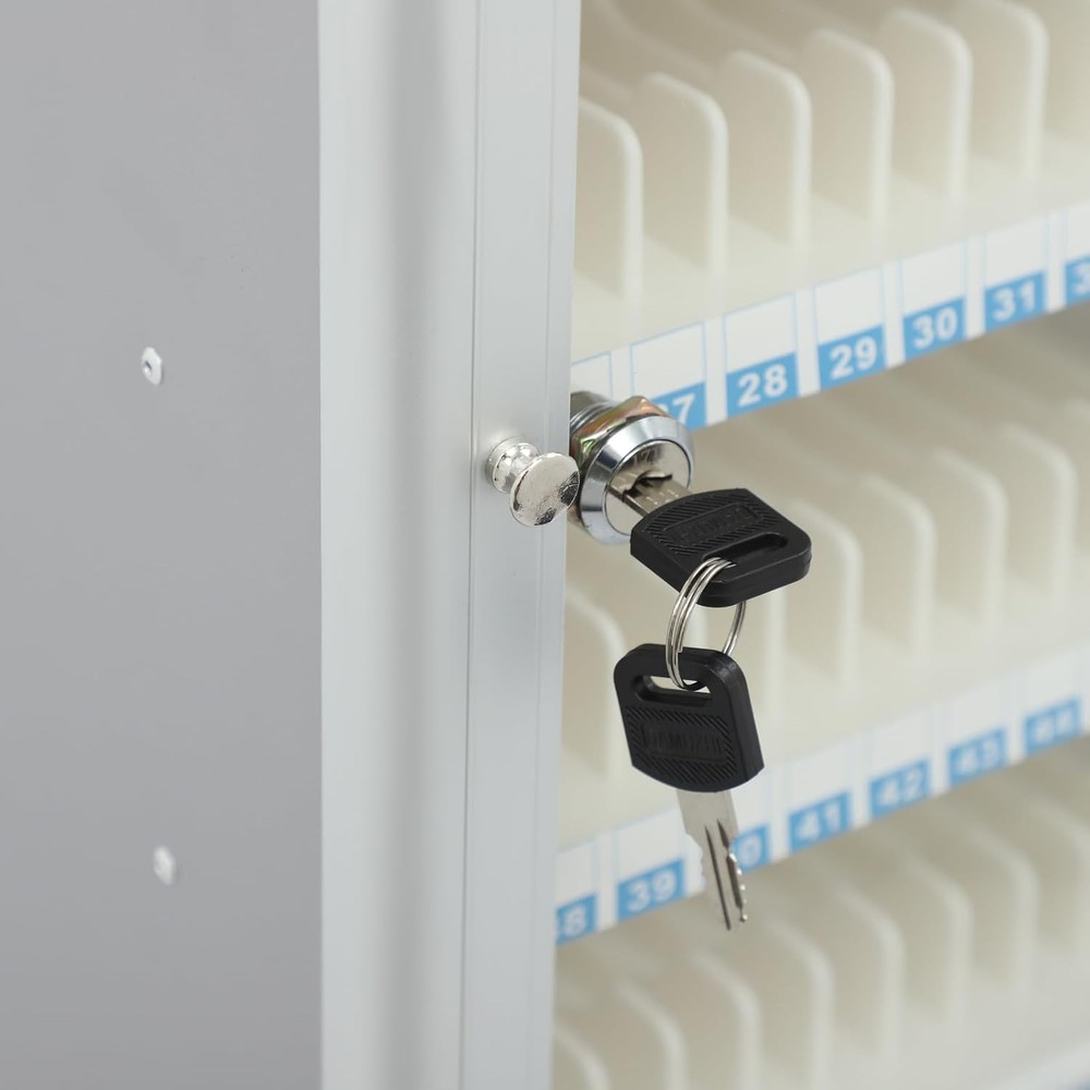 72 Slots Silver Cell Phone Locker Box - Durable & Secure Storage Solution
