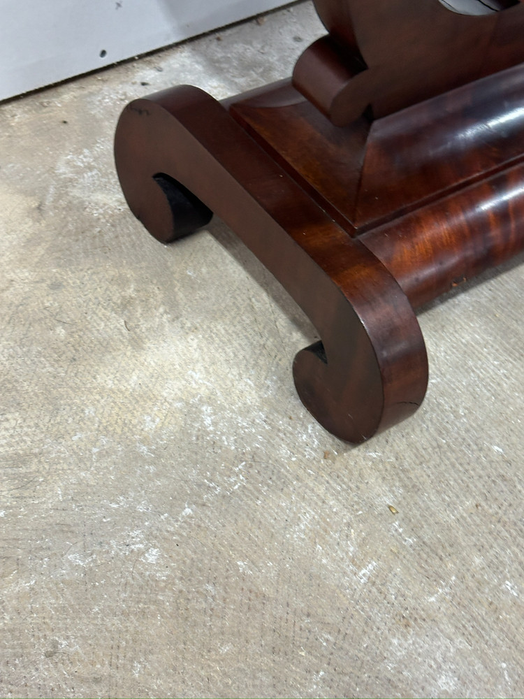 antique flame mahogany table empire classical drop leaf work night stand