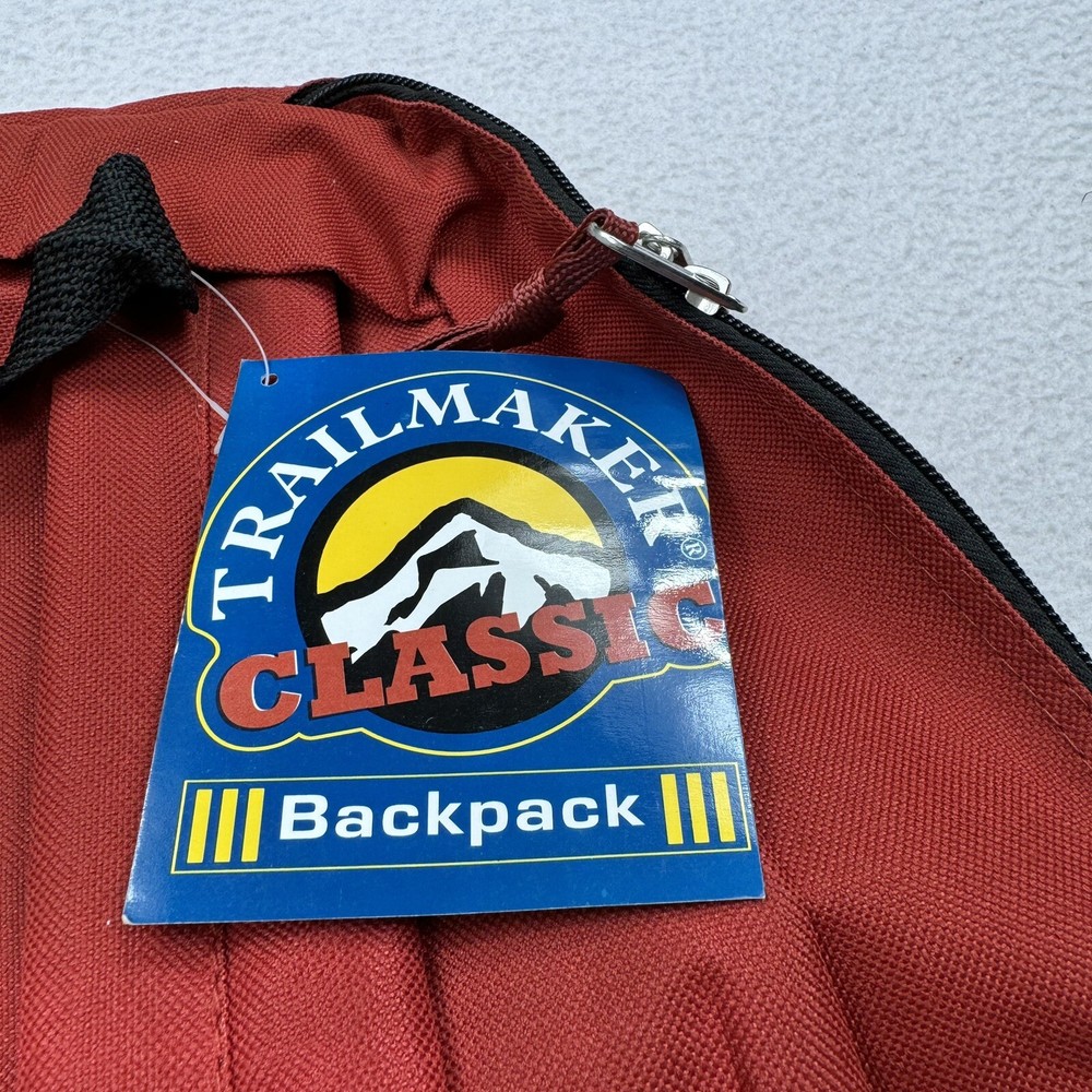 Vintage Trailmaker Classic 2 Pocket Backpack Red 14" Retro School