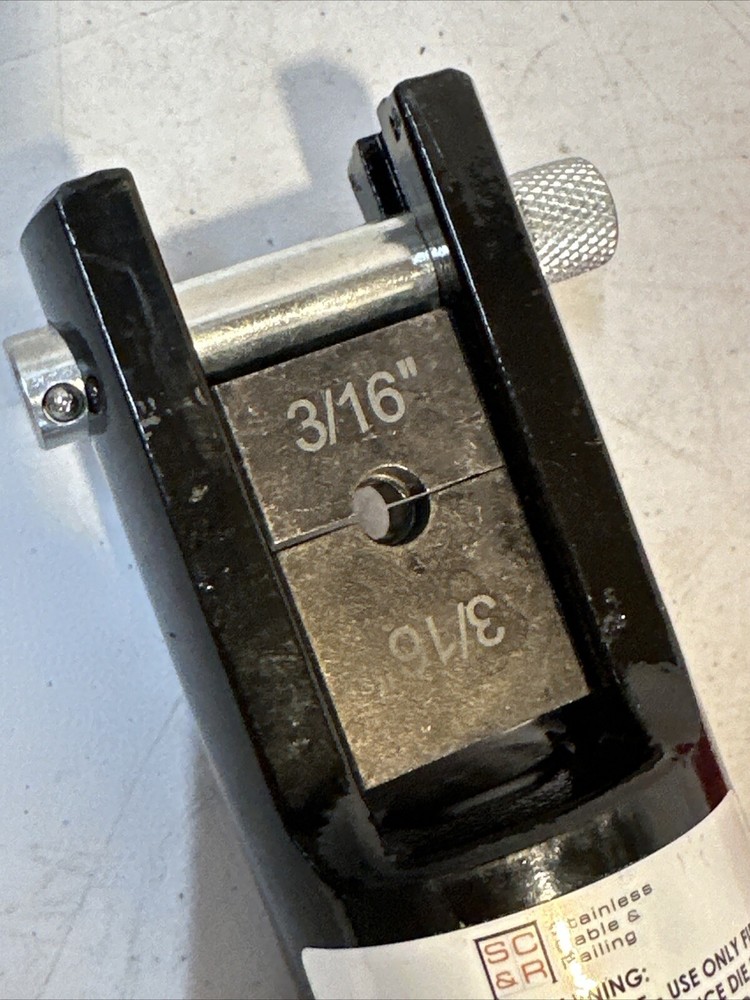 SC&R Cable Railing Systems: Cable Crimper With 3/16” Die NEW