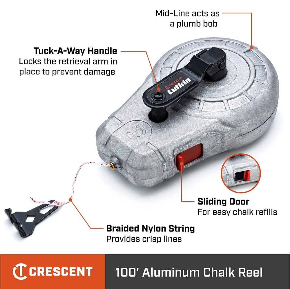 Crescent 100' Aluminum Chalk Reel - CLA100A