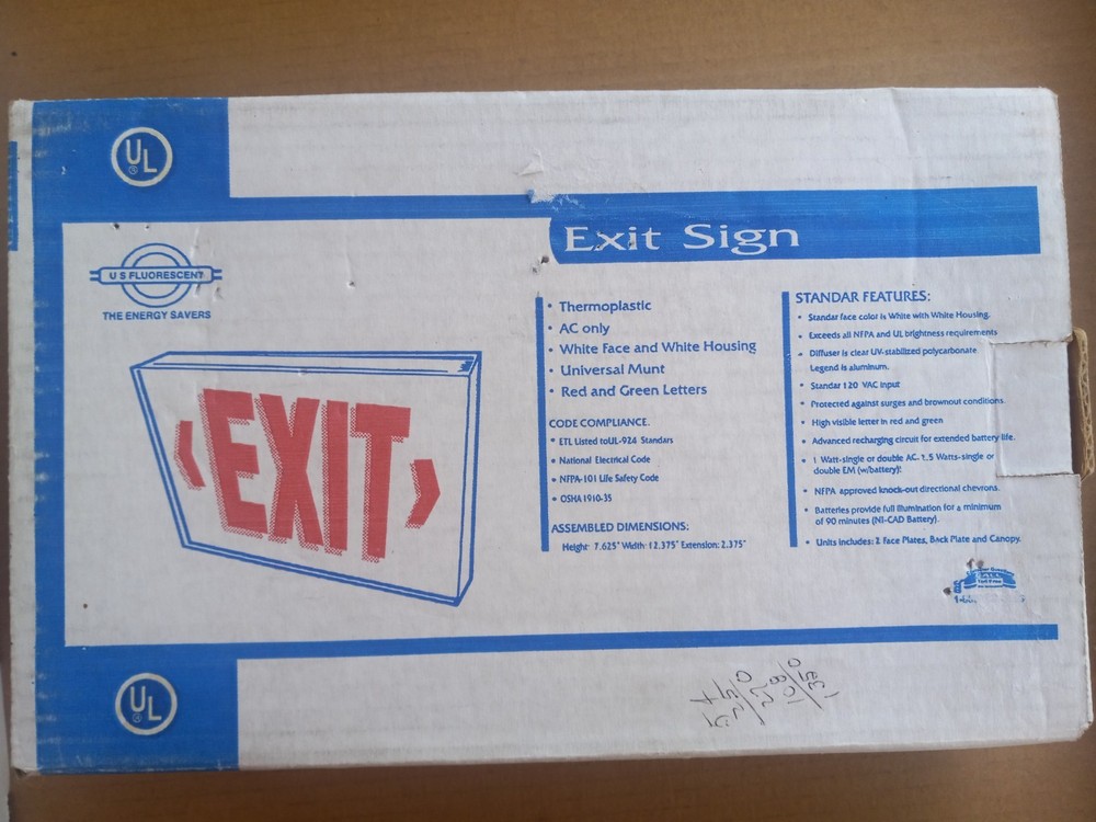 Westinghouse Exit Light Sign 120V AC Red and Green NEW
