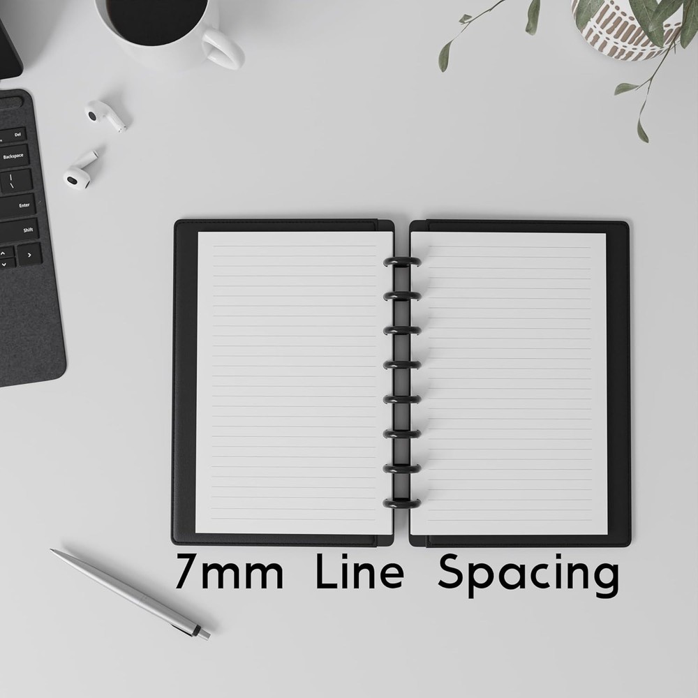 Discbound Half-Letter Size Lined Paper Refill, 250 Sheets 250 Sheets, White