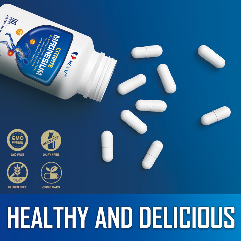 60 Magnesium Citrate Capsules 1000mg Per Serving - Extra Strength, Hight Potency