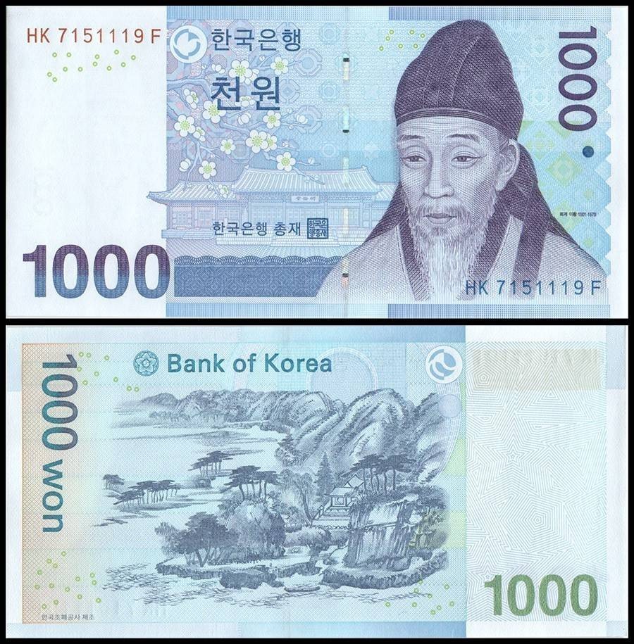 South Korea 1000 Won 2007 UNC