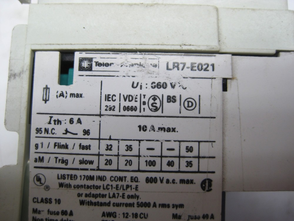 TELEMECANIQUE LR7-E021 RELAY UNMP