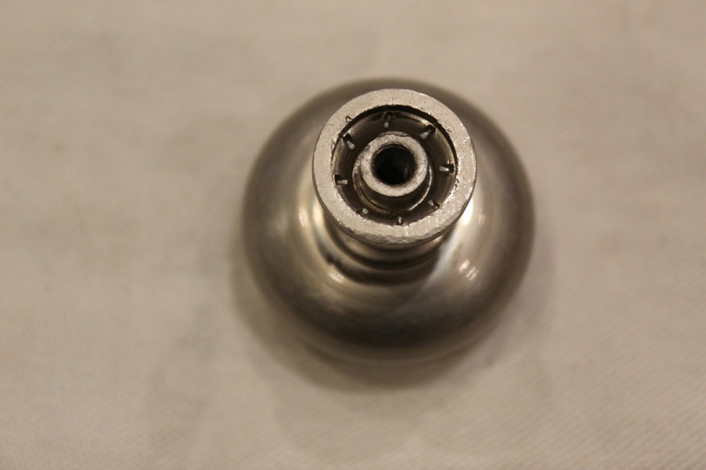 One Heavy Round Solid Brushed Nickel Cabinet Drawer Pull Leaf Design J-12