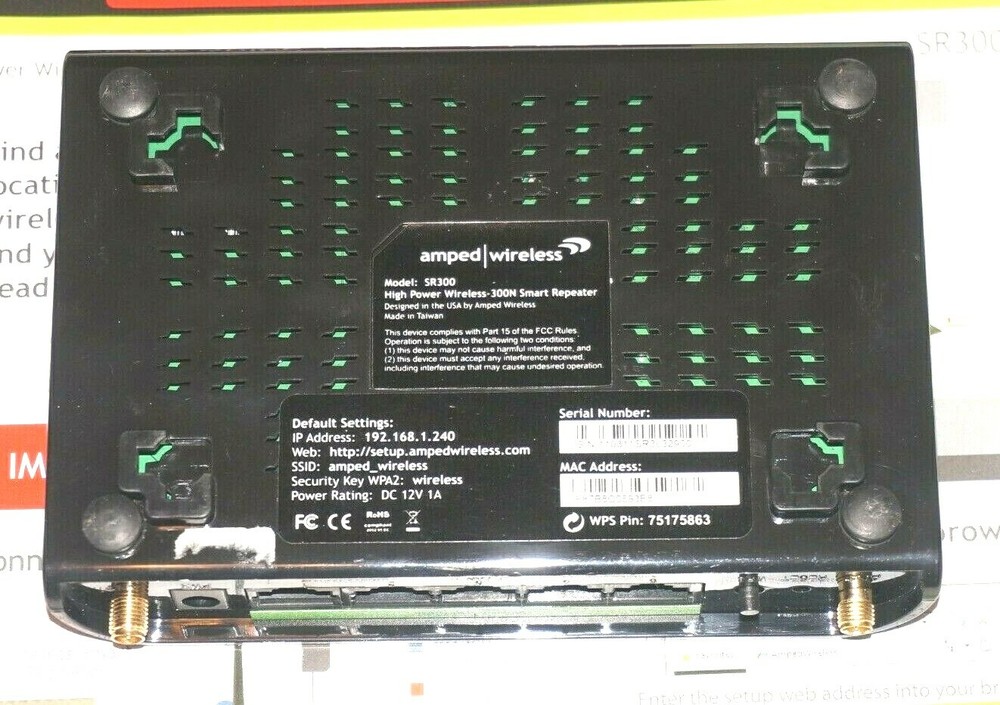 Amped Wireless SR300 High Power Wireless-300N Smart Repeater