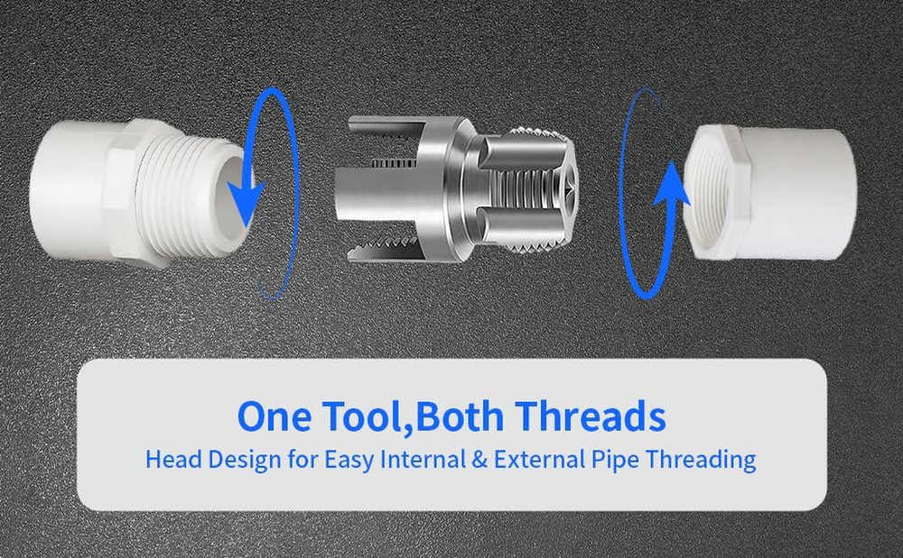 PVC Pipe Threader Kit – 4 in 1 Internal & External Pipe Threading Tool for PVC,
