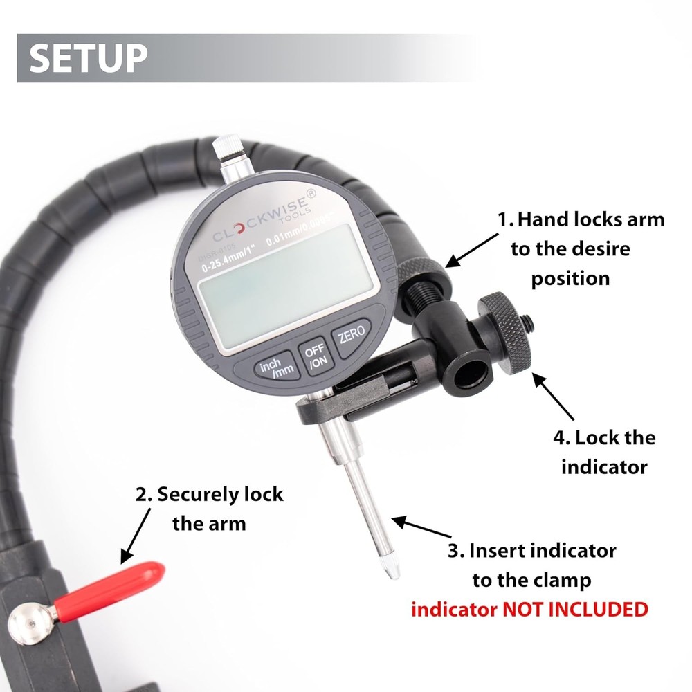 Powerful Magnetic Base with Adjustable Arm for Precision Dial Indicator Use