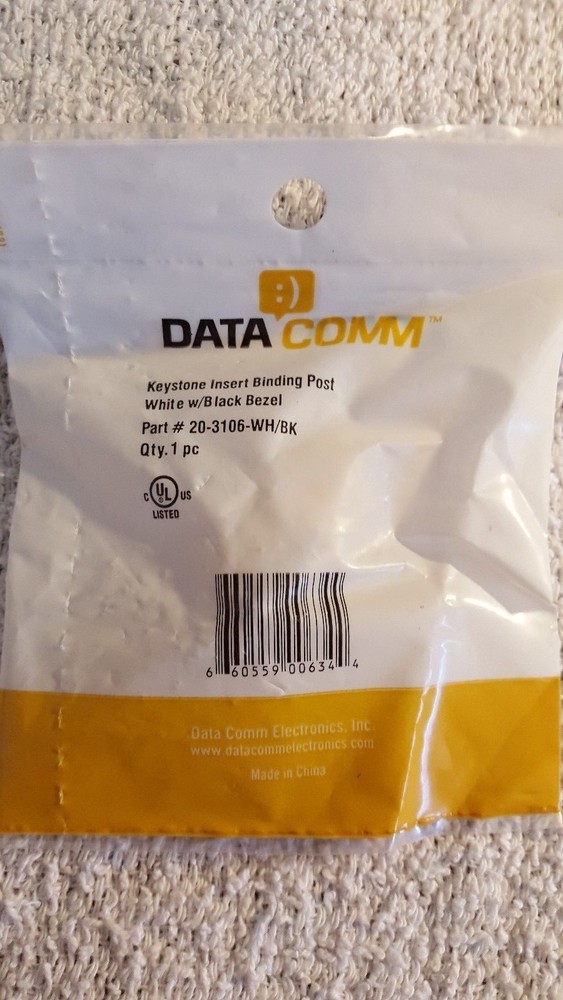 DataComm 20-3106-WH/BK Keystone Insert Binding Post