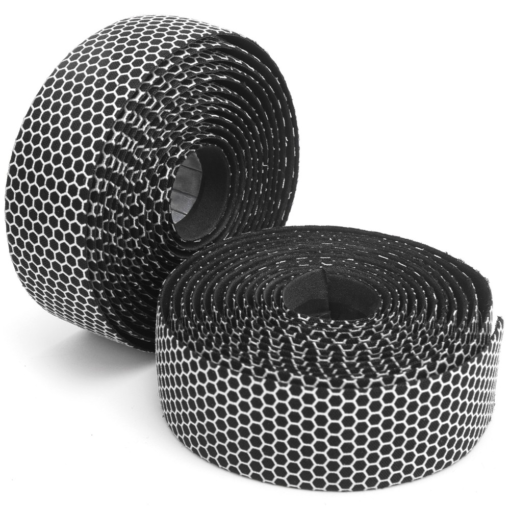 (Black White)1 Pair Handlebar Tape AntiSlip Elastic Cycli CH