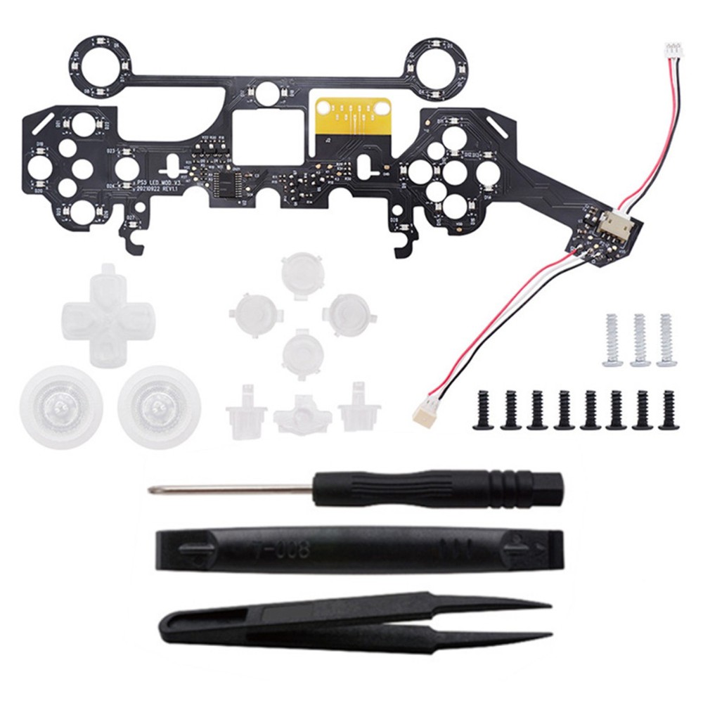 8 Colors Luminated DIY Light Panel Board Thumbsticks LED Kit For PS5 Controller