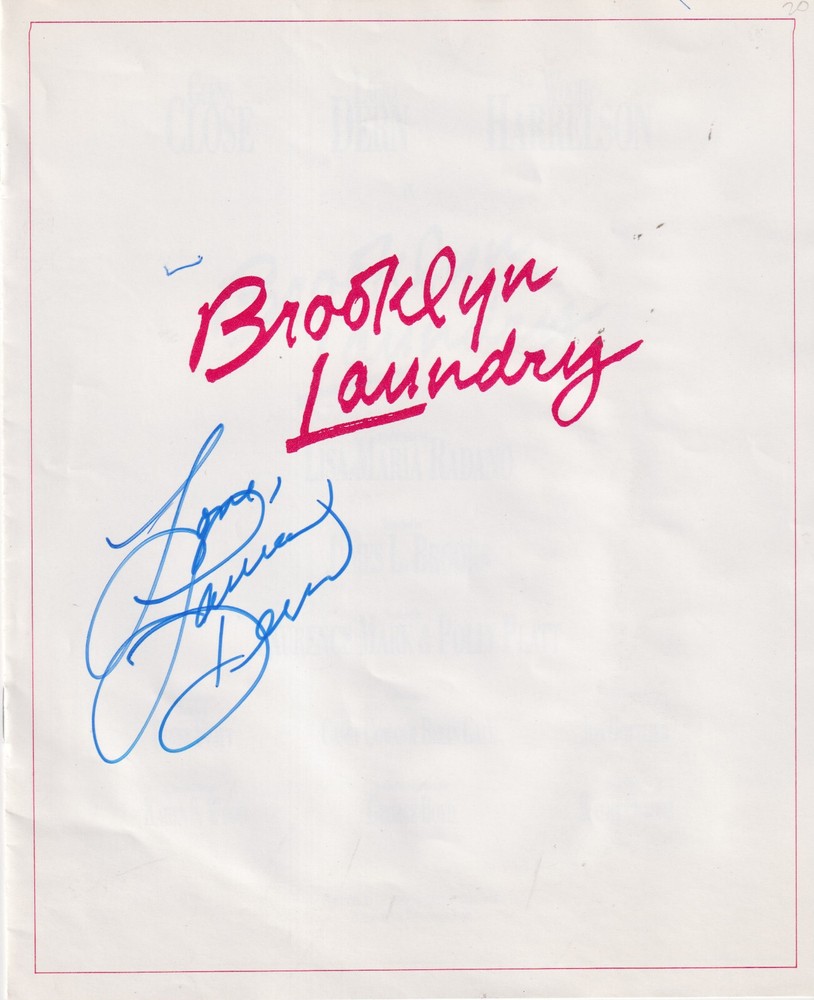 Laura Dern signed Playbill for Brooklyn Laundry
