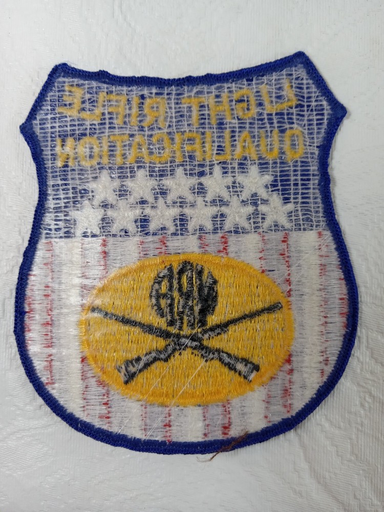 NRA Embroidered Light Rifle Qualification Large Red White Blue Gun Shield Patch