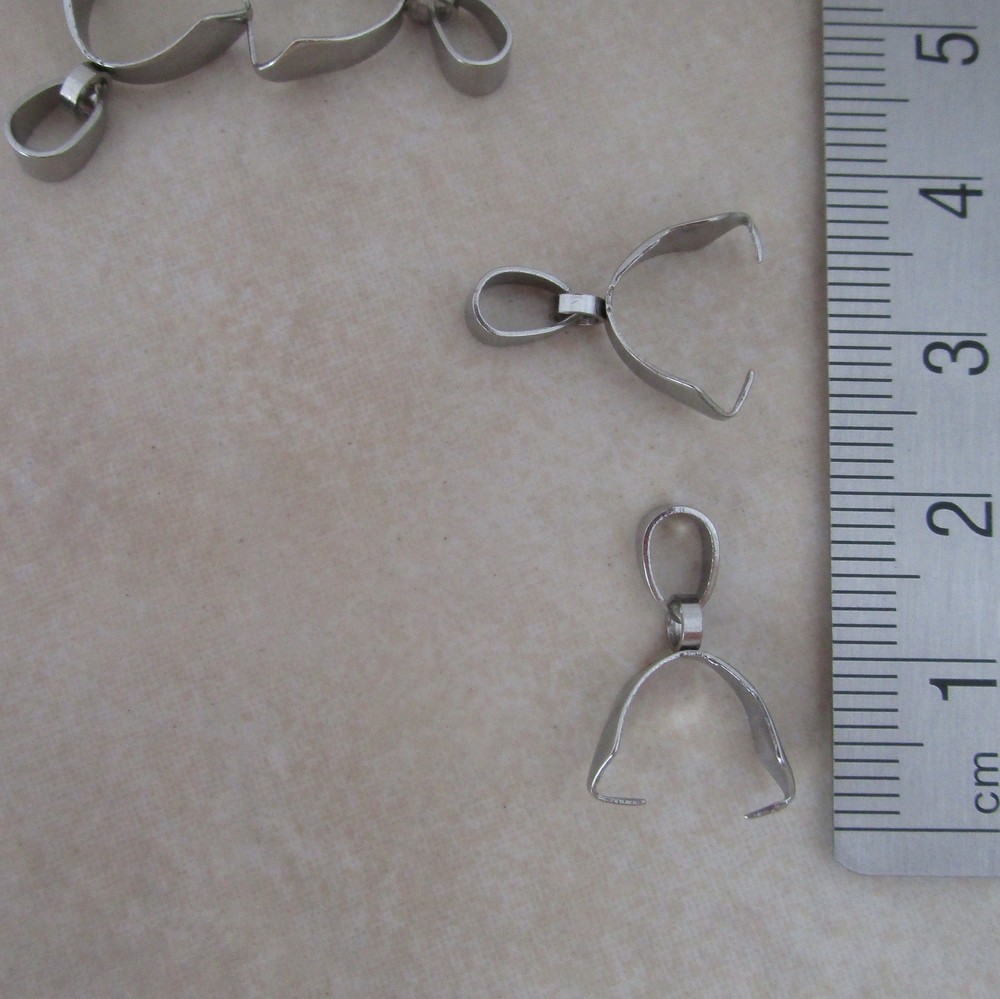 10 stainless steel pinch bails 19mm