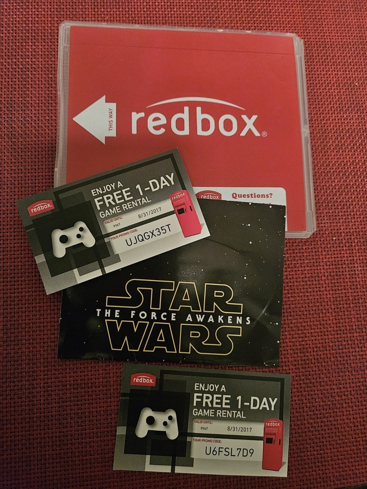 STAR WARS Force Awakens Code + Redbox DVD Disc Case Hard Plastic Sleeve RARE📽🟥
