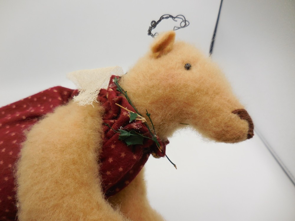 Angel Bear Plush County Chic Folk Art Flat Bear 14"