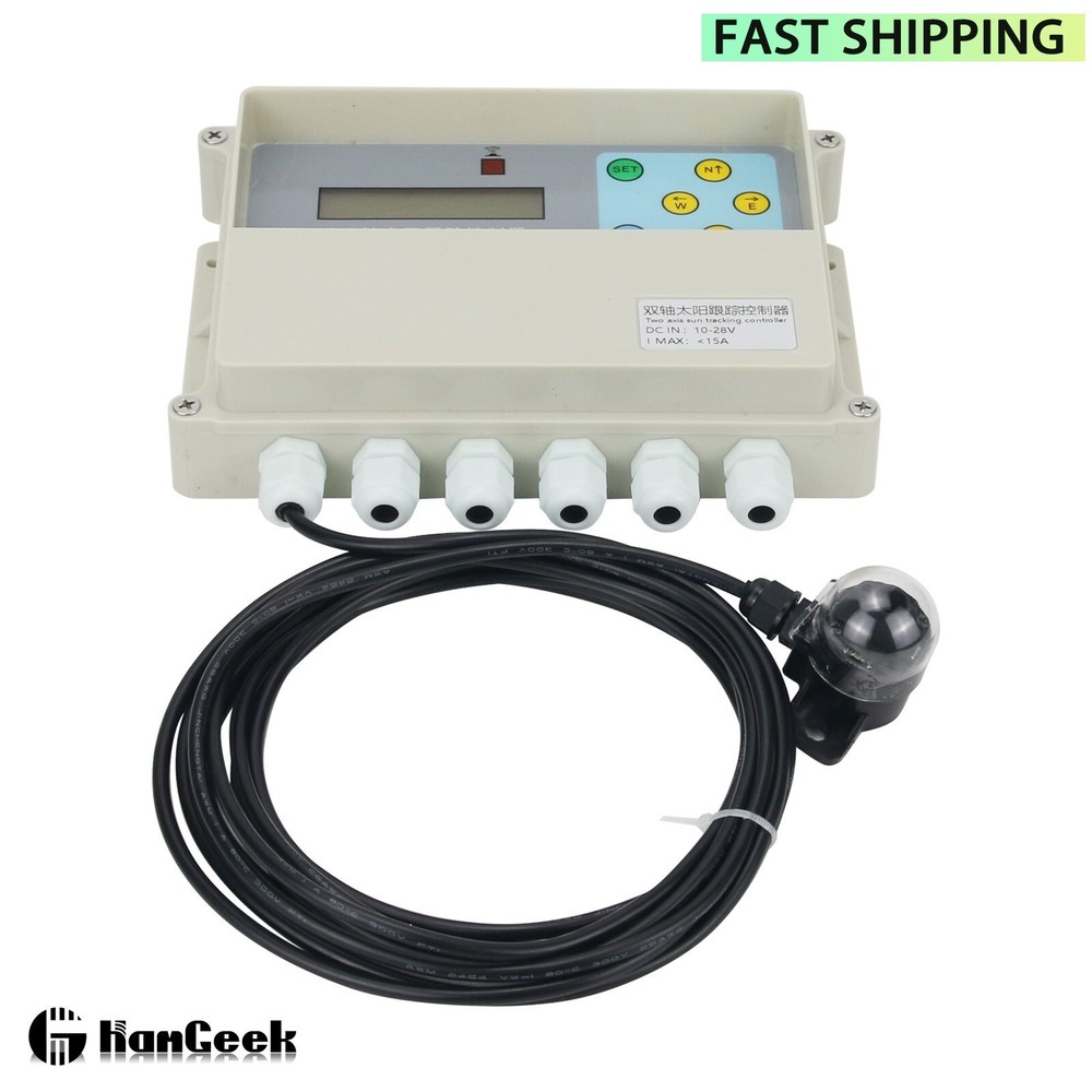 Dual Axis Solar Tracker Controller w/ Remote Control & DC 2 Axis Gimbal for