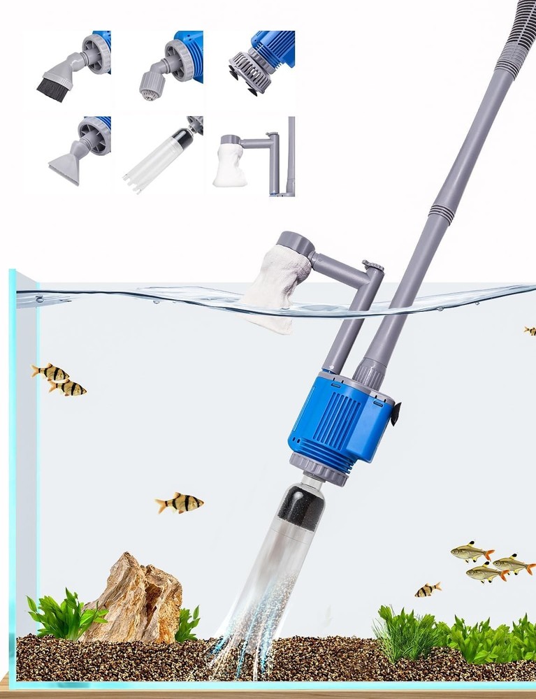 - Electric Automatic Removable Vacuum Water Changer Sand Algae Cleaner Filter...