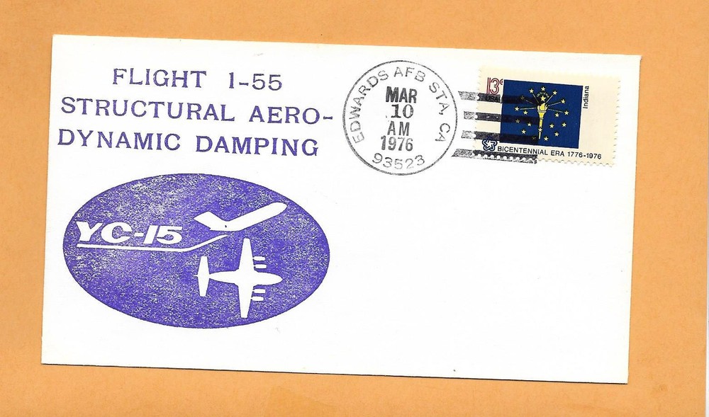 YC-15 FLIGHT 1-55 STRUCTURAL AERO DYNAMIC DAMPING  MAR 10,1976   EAFB