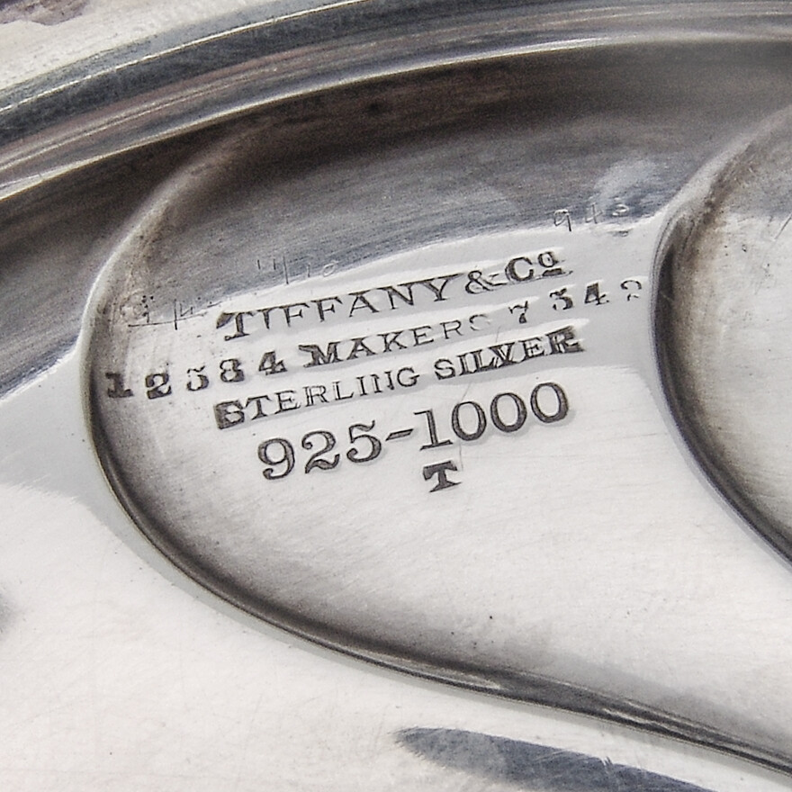 Tiffany Chrysanthemum Wine Coasters Pair Sterling Silver 1900 Mono