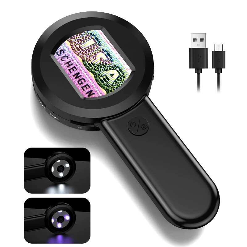 2‘’ Digital Microscope 100X Zoom Magnifying Glass with Light Coin Magnifier