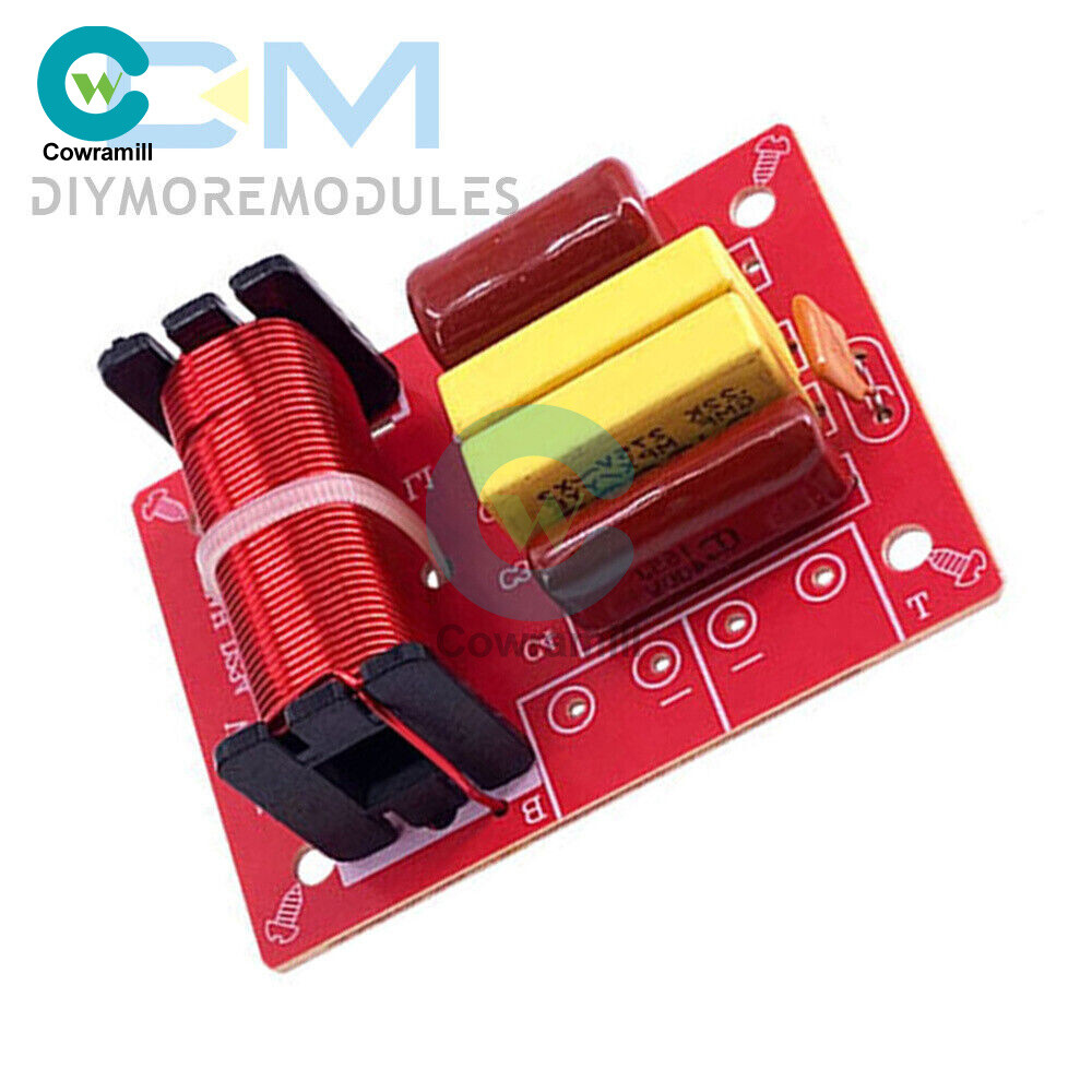 80W 2 Way Speaker Frequency Divider Audio High Low Crossover Filter 4-8 Ohms DIY