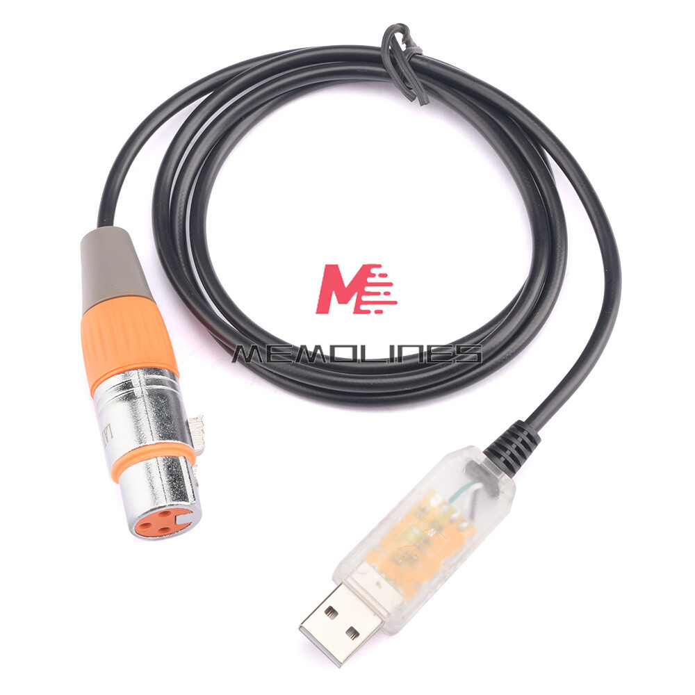USB to DMX Interface Adapter Cable Stage Light PC DMX512 Controller Dimmer DMX