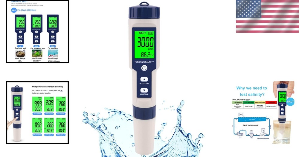 High Accuracy Salinity PH Tester for Pools & Aquariums