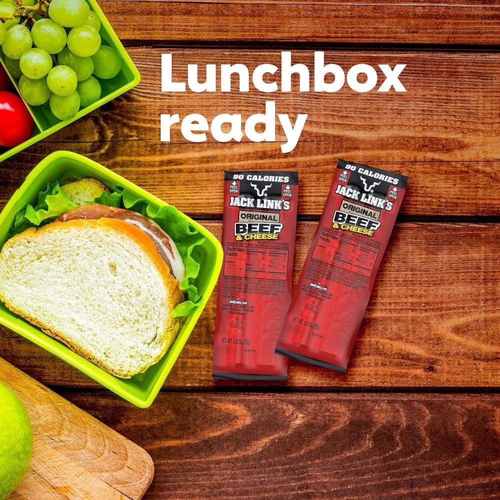Beef and Cheese Snack Sticks 9 Pack Original Flavor