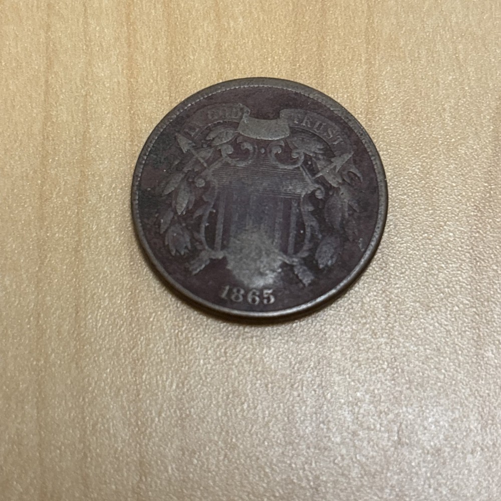 1865  Two Cents Piece Good Details (damaged)