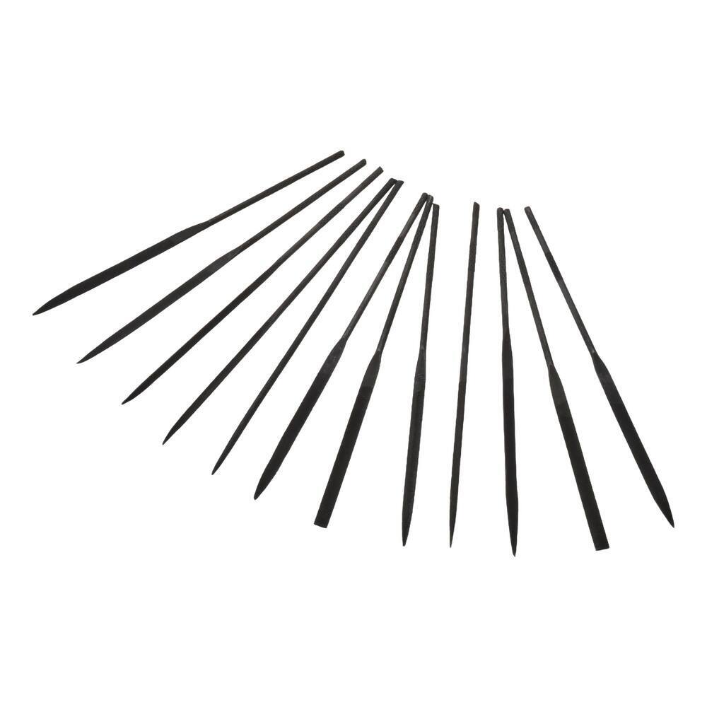 12 Piece PRO SOURCE 4-inch Swiss Pattern File Set: 2 Coarseness, Round Handles