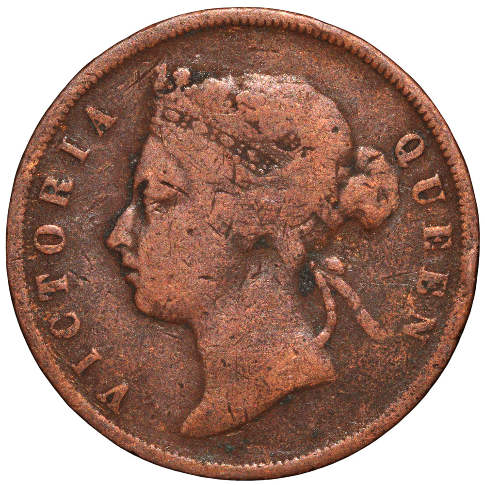 1876 Straits Settlements Victoria 1 Cent Coin – Copper