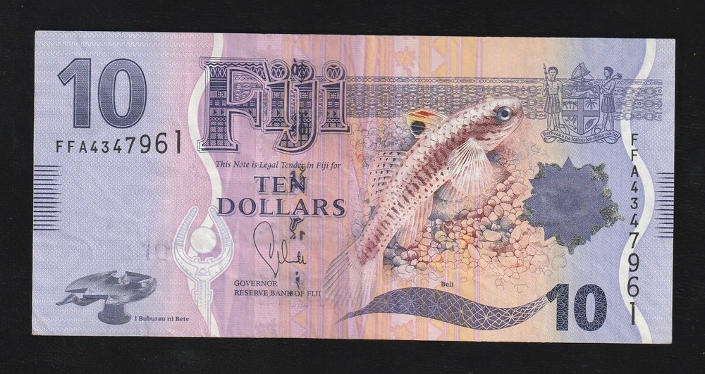 FIJI 10 $ DOLLARS 2013 P 116 BANKNOTE