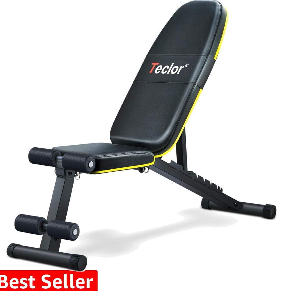 Adjustable Weight Bench, Foldable Workout Benches for Home Gym, 10 Backrest P...