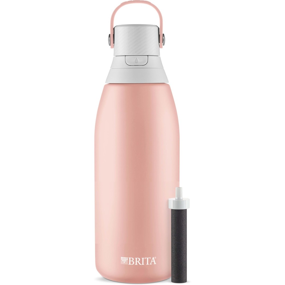 Brita 32oz Stainless Steel Filter Water Bottle Insulated & Reusable Rose