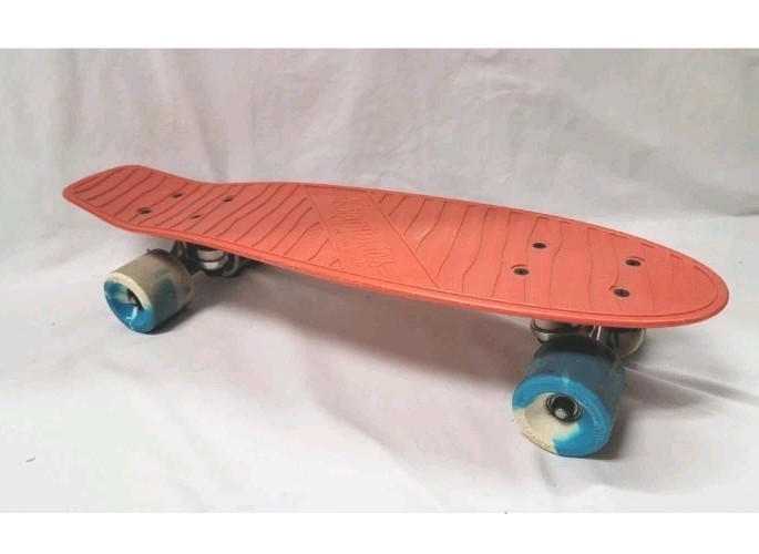 Kryptonics Classic Skateboard 22.5" Red Deck Light Cream & Aqua Wheels