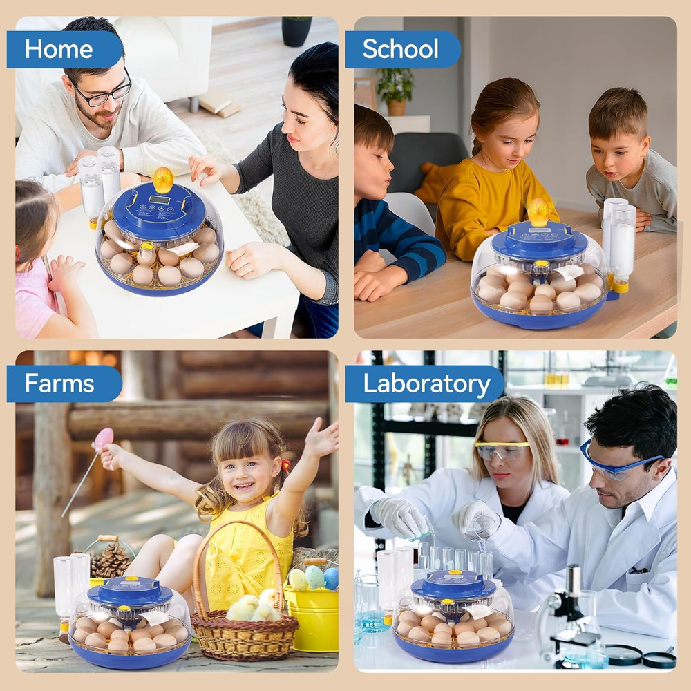 18 Egg Incubators for Hatching Eggs, Chicken Egg Incubator with Automatic Egg Tu