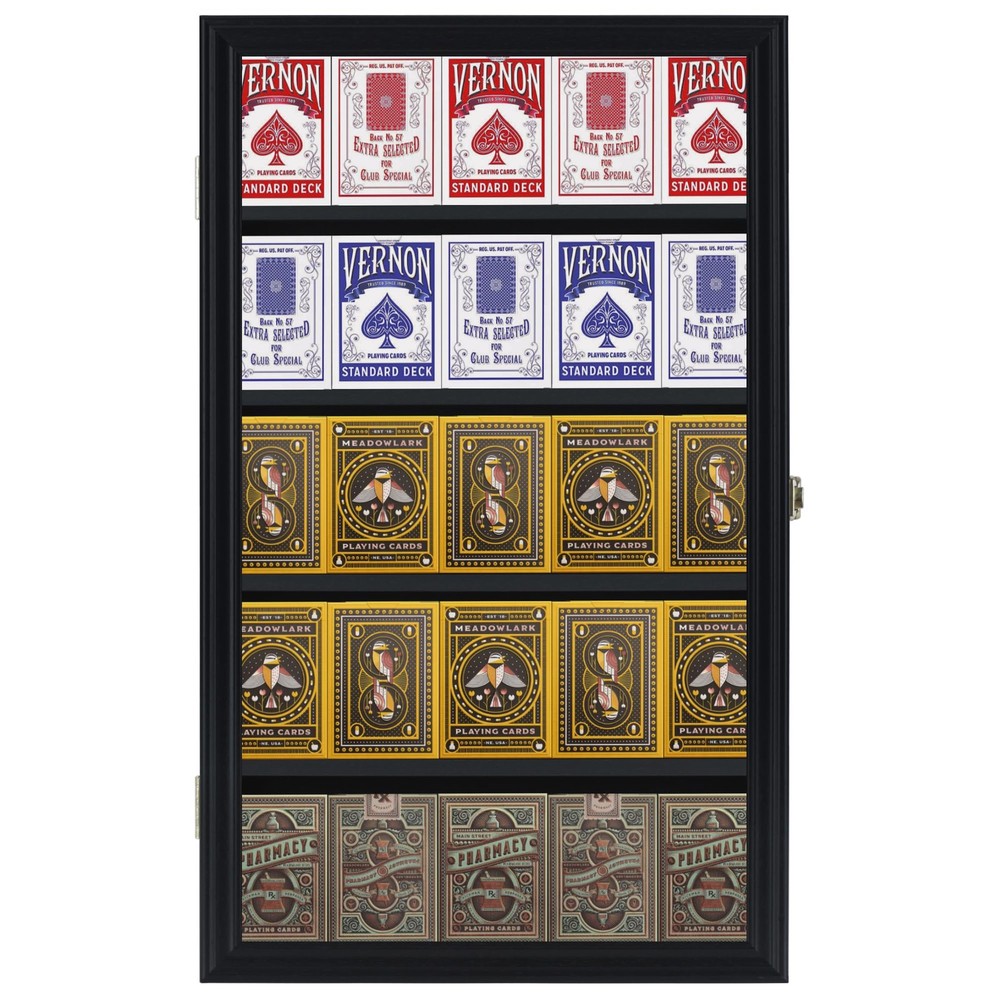 The Playing Card Frame - 25 Deck Holder Display Case Frame Wall Mount