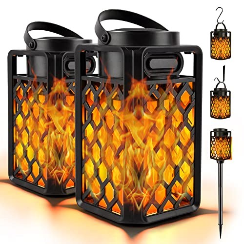 Outdoor Bluetooth Speakers, Led Flame Torch Lantern, Waterproof Wireless 2 PACK