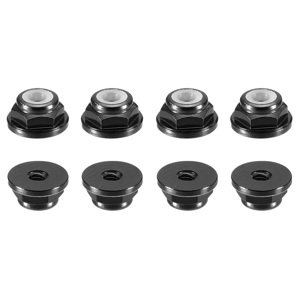 Nylon Insert Hex Lock Nuts, 8pcs - M2x0.4mm Self-Locking Nut(Black)