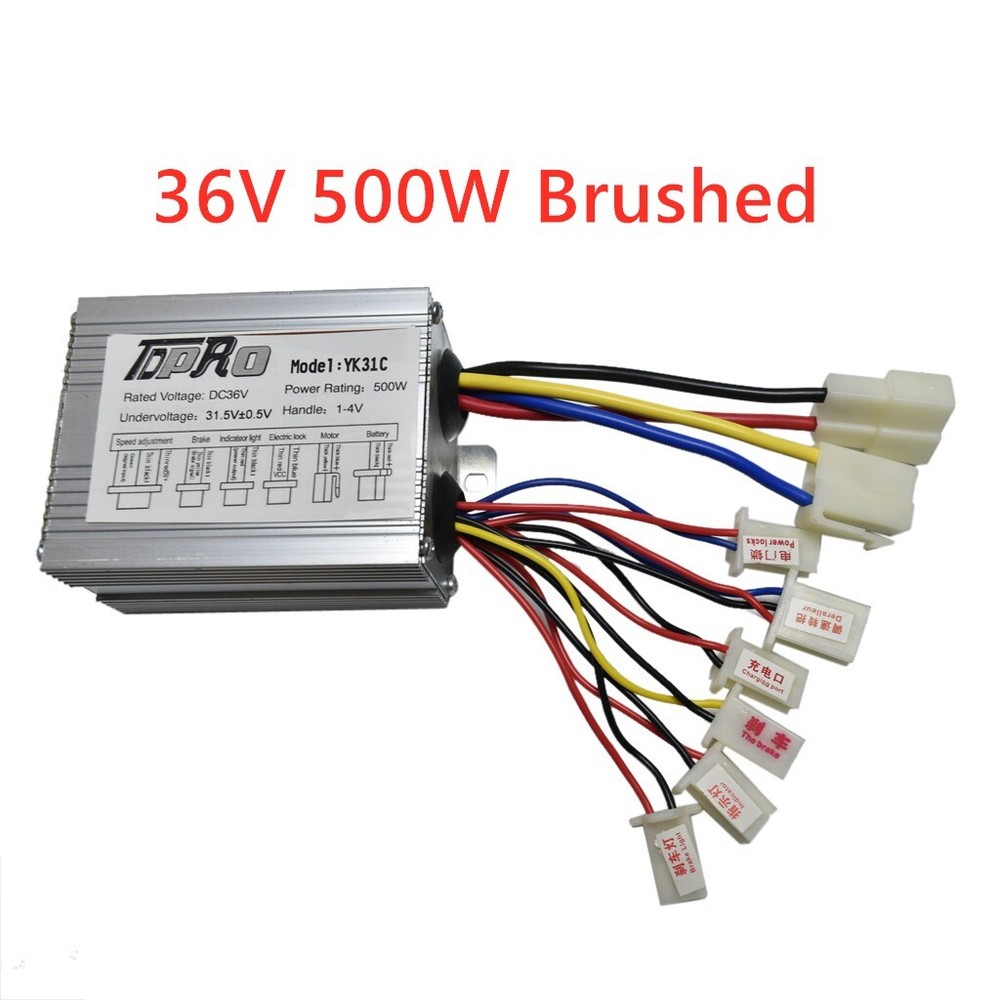 36V 500W Speed Brush Controller & Throttle Switch Lock for E-scooter Bicycle ATV