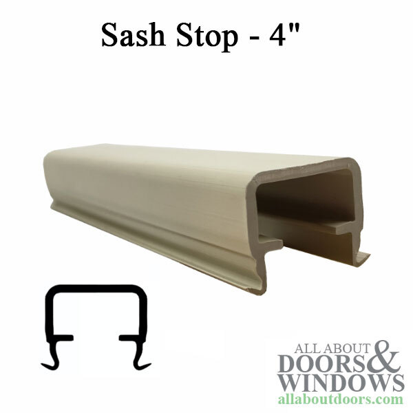 Sash Stop Fits Single or Double Hung Windows Sash Stop 4"  Sliding Window - Tan